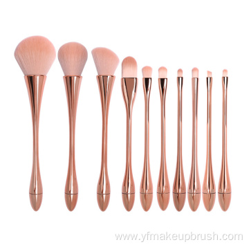 Rose Gold Custom Vegan Makeup Brush Set 10pcs